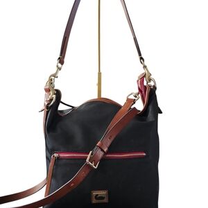 #83 Dooney & Bourke Black and Brown Shoulder Bag